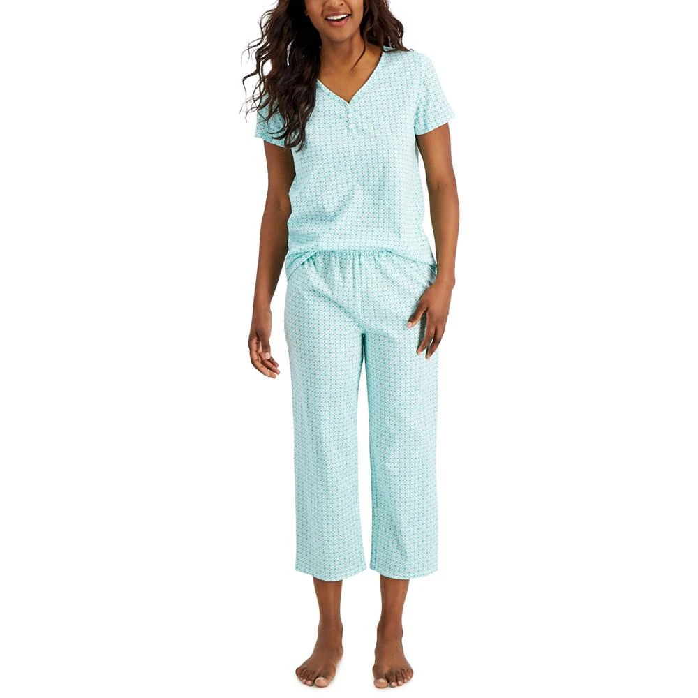 商品Charter Club|Cotton Essentials Cropped Pajama Set, Created for Macy's,价格¥138,第1张图片