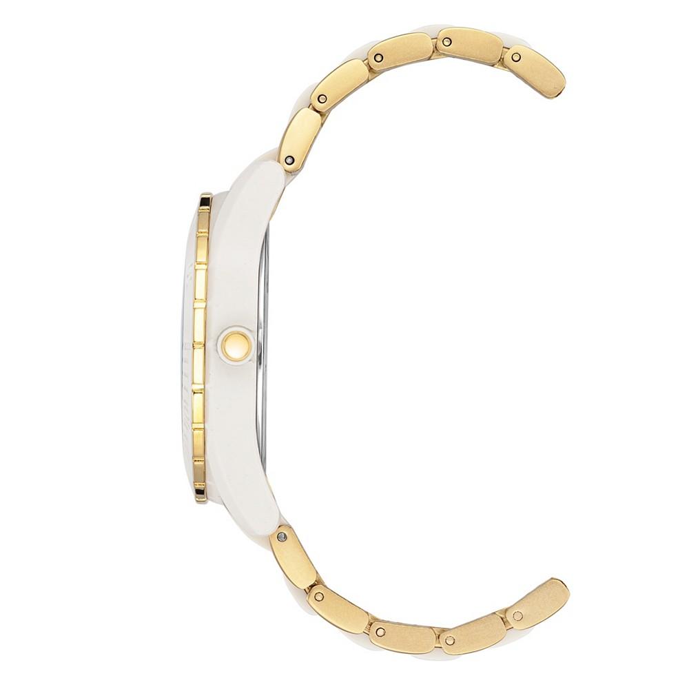 Women's Gold-Tone and White Solar Ocean Work Plastic Bracelet Watch, 38.5mm商品第2张图片规格展示