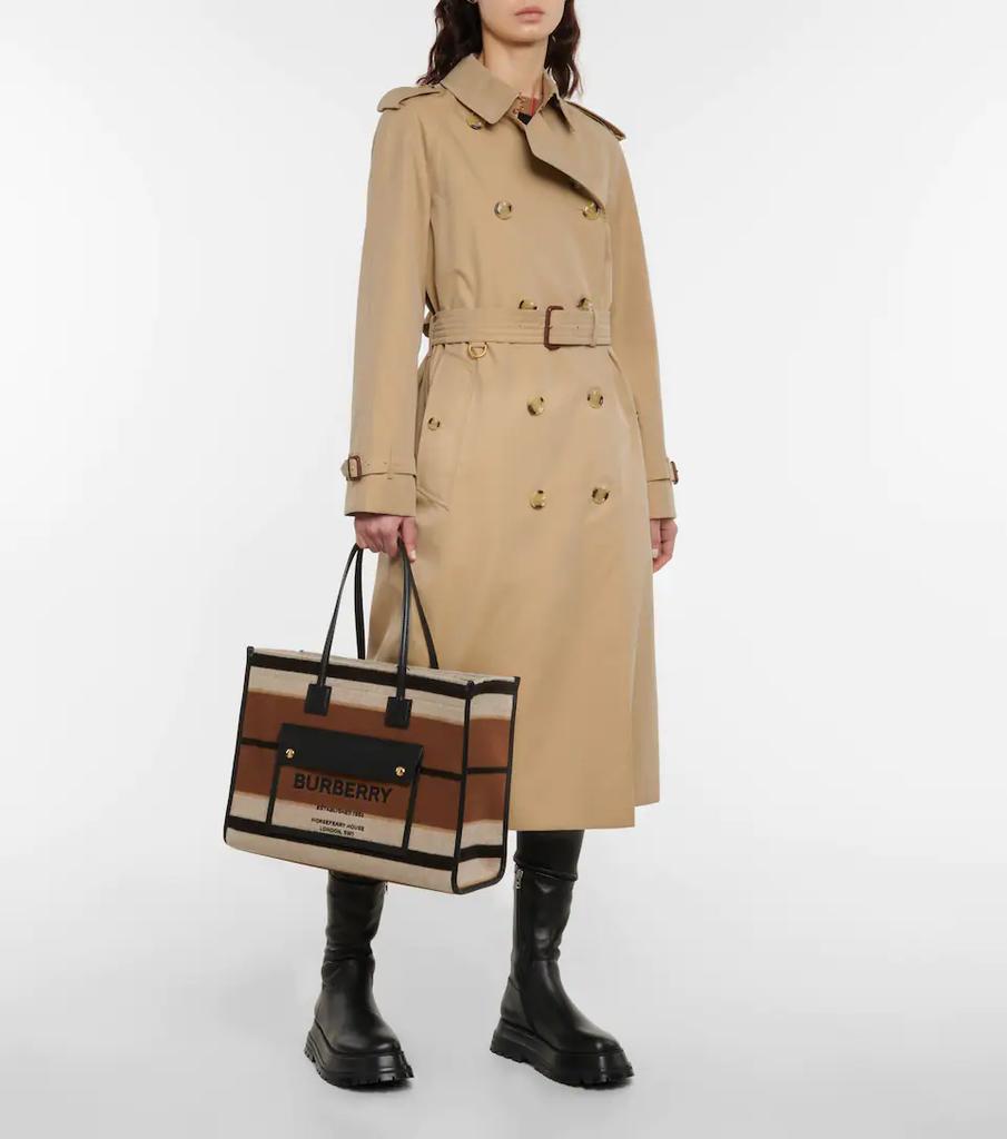 Freya Medium striped wool felt tote商品第5张图片规格展示