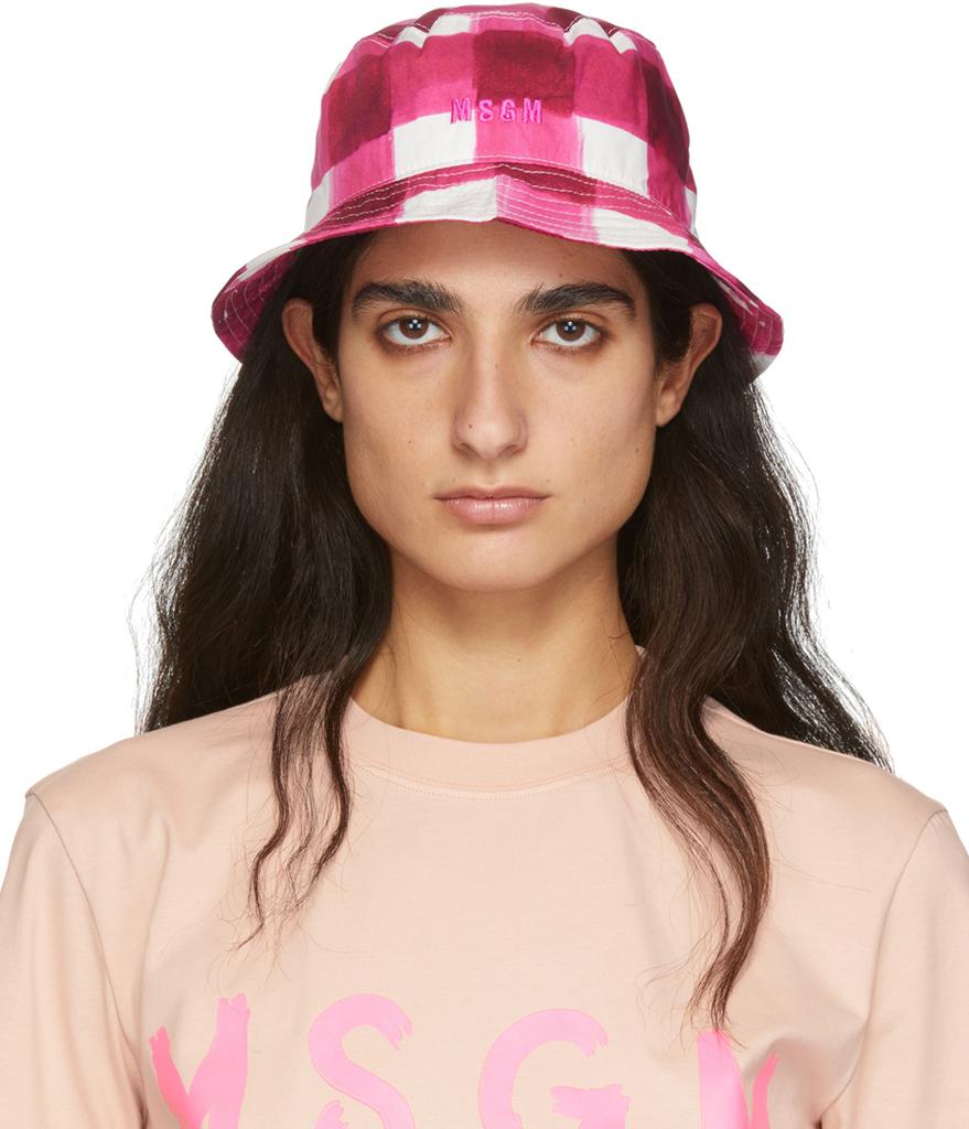 Pink Plaid Bucket Hat商品第1张图片规格展示