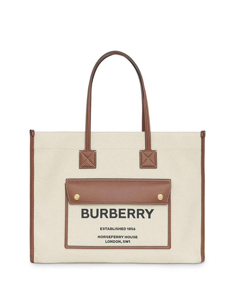 商品Burberry|Canvas & Leather Medium Freya Tote,价格¥11628,第1张图片