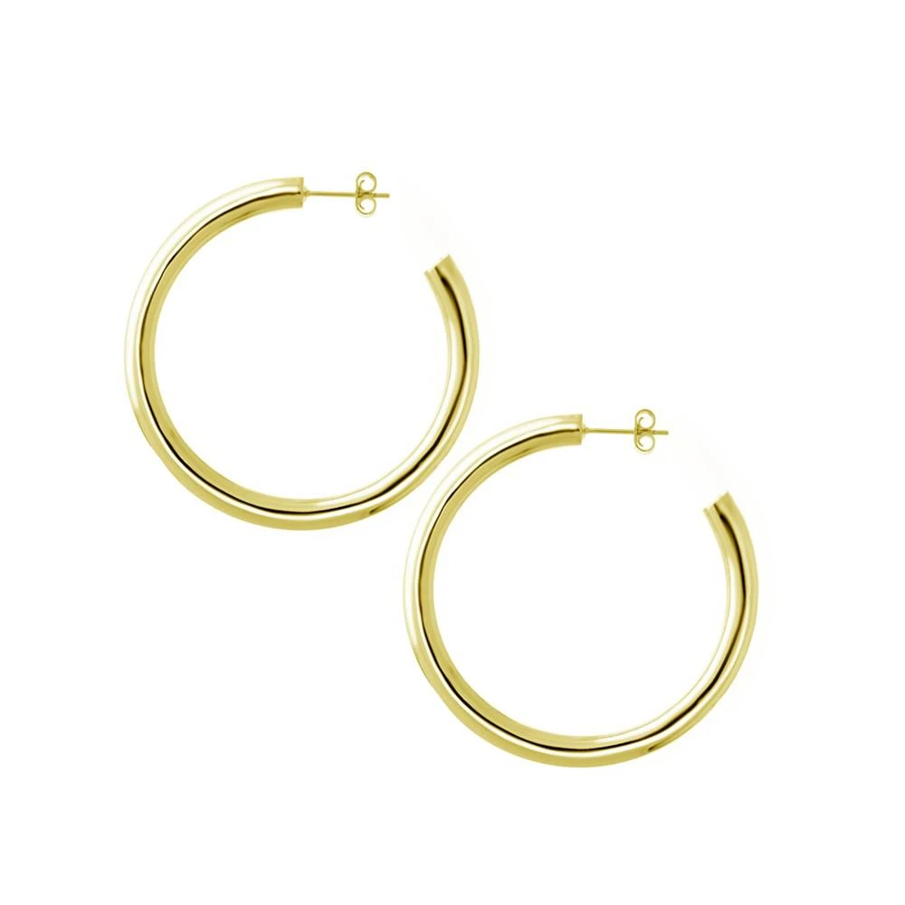 商品Essentials|Medium Tube C Hoop Earring in 18K Gold Plate or Silver Plate,价格¥120-¥150,第1张图片详细描述