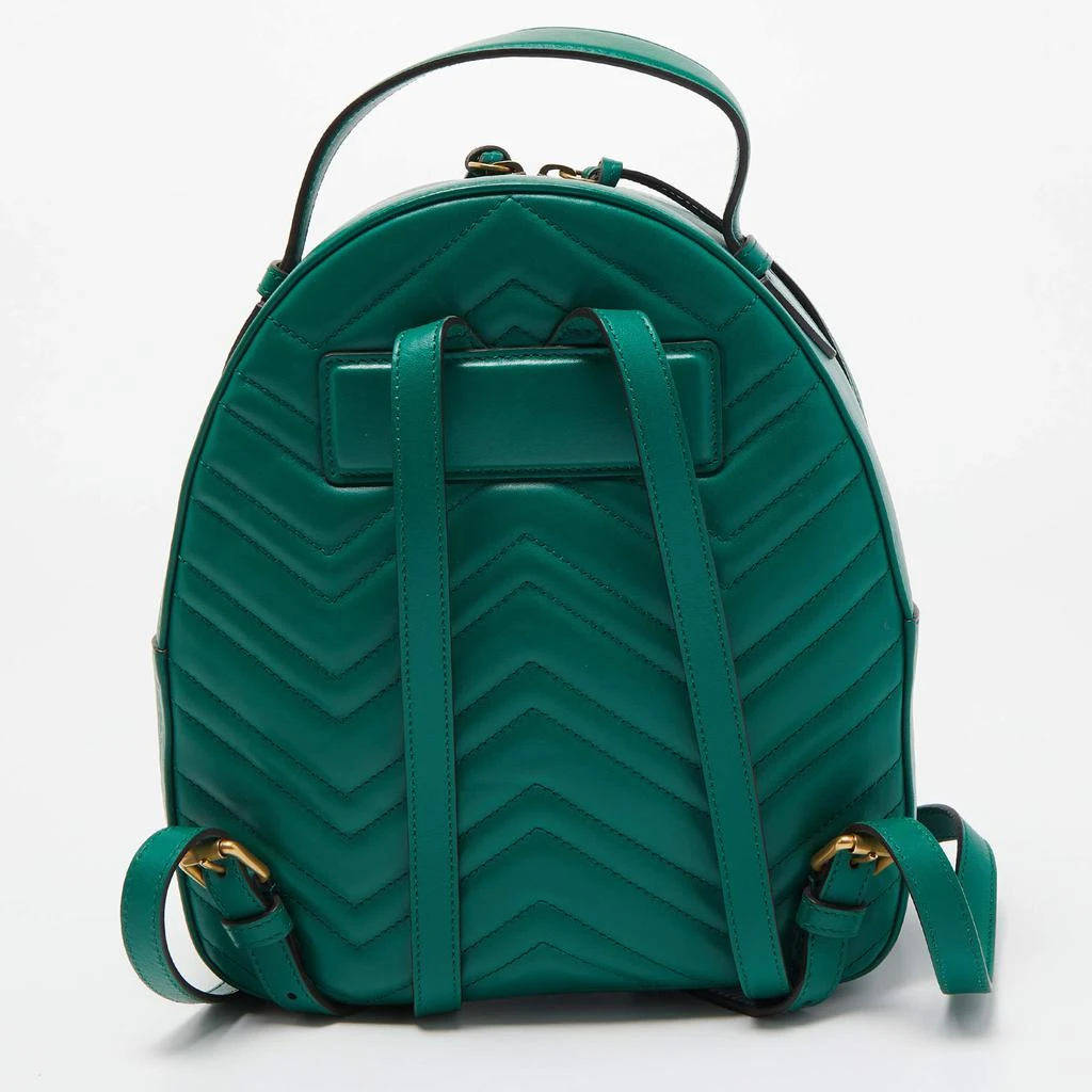 商品[二手商品] Gucci|Gucci Green Matelassé Leather GG Marmont Backpack,价格¥9976,第4张图片详细描述