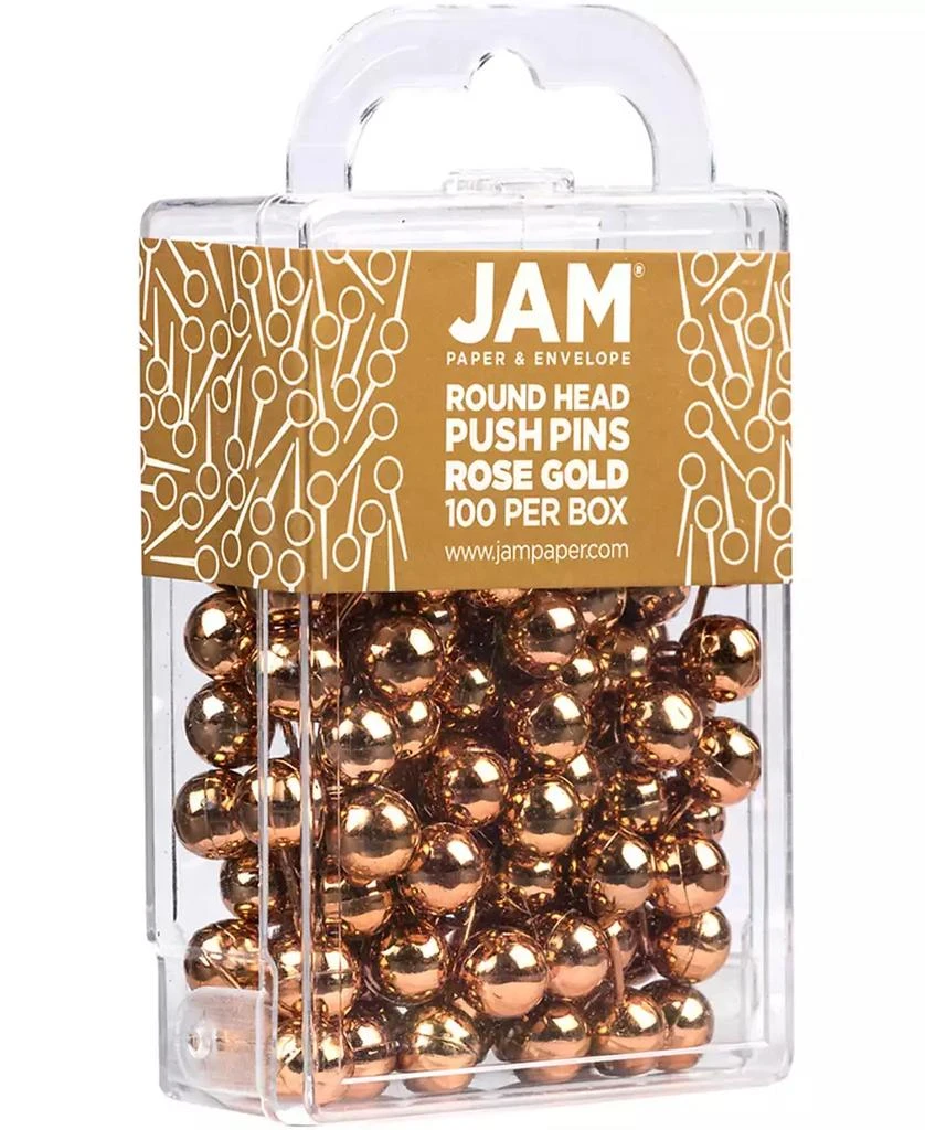 商品JAM Paper|Colorful Push Pins - Round Head Map Thumb Tacks Pushpins - 100 Per Pack,价格¥90,第2张图片详细描述