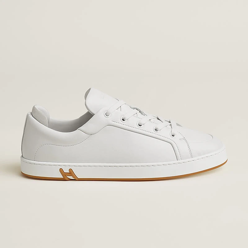 商品Hermes|Hermes/爱马仕 男士白色小牛皮/山羊皮休闲运动鞋,价格¥6558,第4张图片详细描述