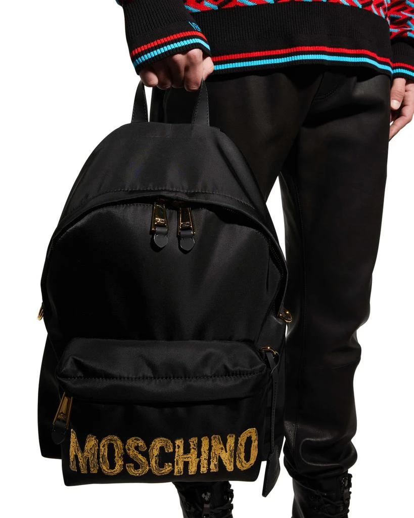 商品Moschino|Men's Logo Nylon Backpack,价格¥7769,第2张图片详细描述