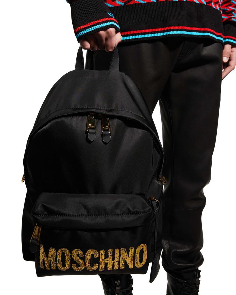 商品Moschino|Men's Logo Nylon Backpack,价格¥5460,第4张图片详细描述