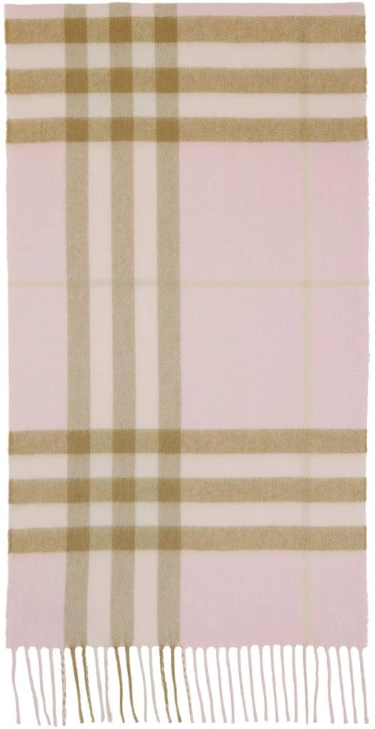 商品Burberry|Pink Cashmere Check Classic Scarf,价格¥3469,第1张图片