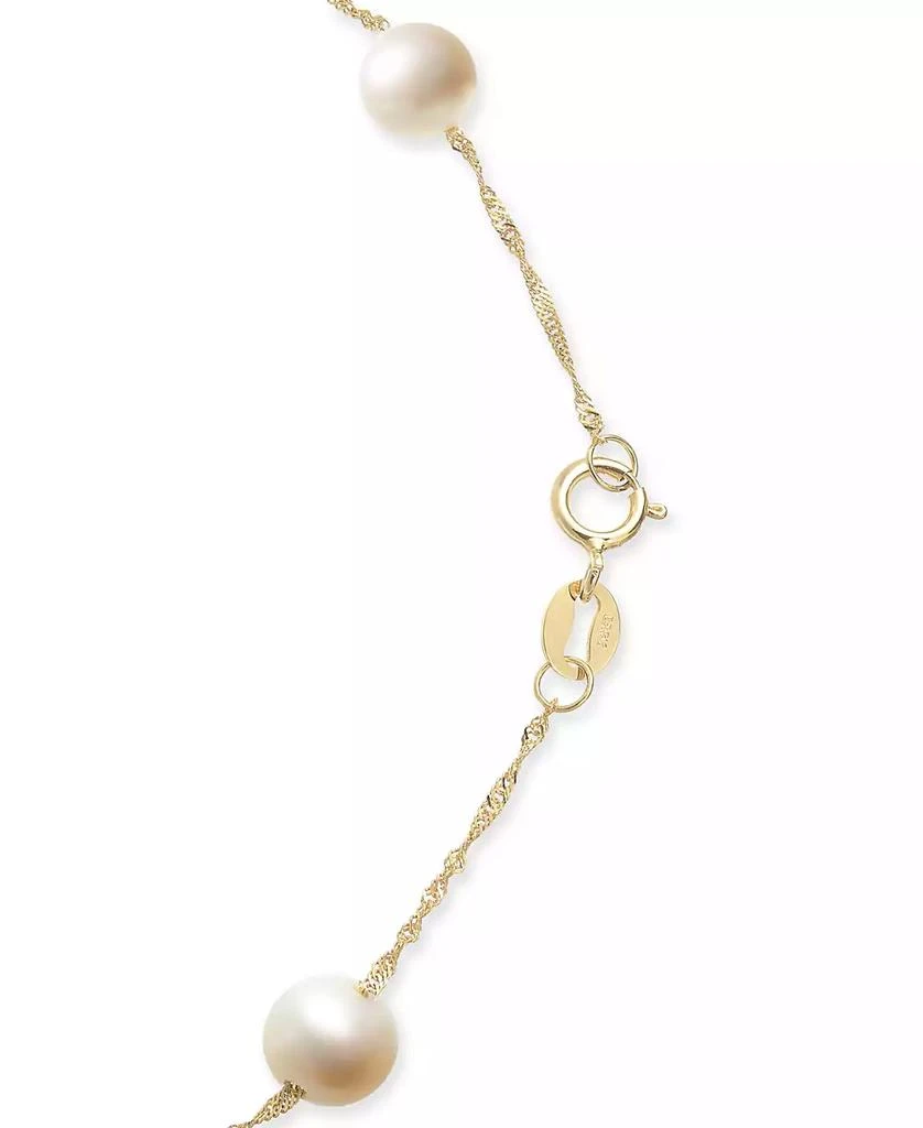 商品Effy|EFFY® Cultured Freshwater Pearl Station 18" Necklace in 14k Gold (5-1/2mm),价格¥5246,第3张图片详细描述