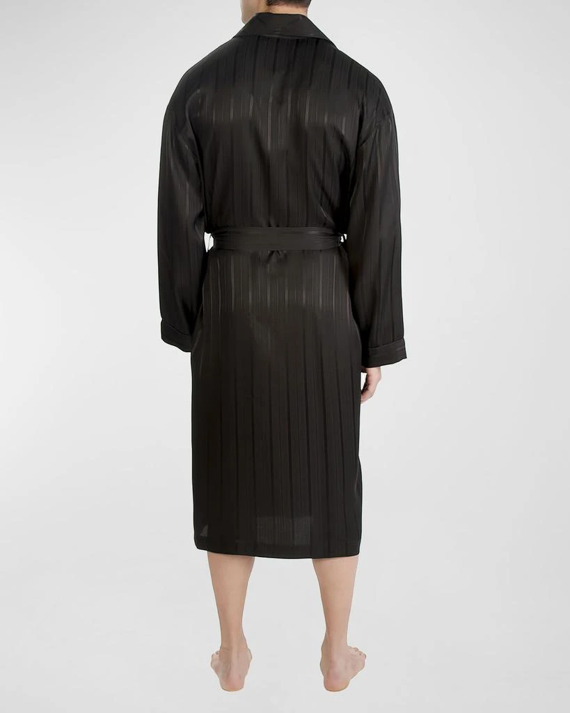 商品Majestic International|Men's Herringbone Stripe Silk Shawl Robe,价格¥3119,第2张图片详细描述