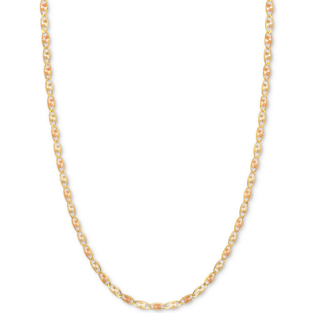 16" Tri-Color Valentina Chain Necklace (1/5mm) in 14k Gold, White Gold & Rose Gold商品第1张图片规格展示