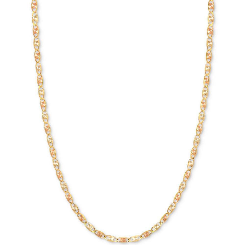 商品Italian Gold|16" Tri-Color Valentina Chain Necklace (1/5mm) in 14k Gold, White Gold & Rose Gold,价格¥3321,第1张图片