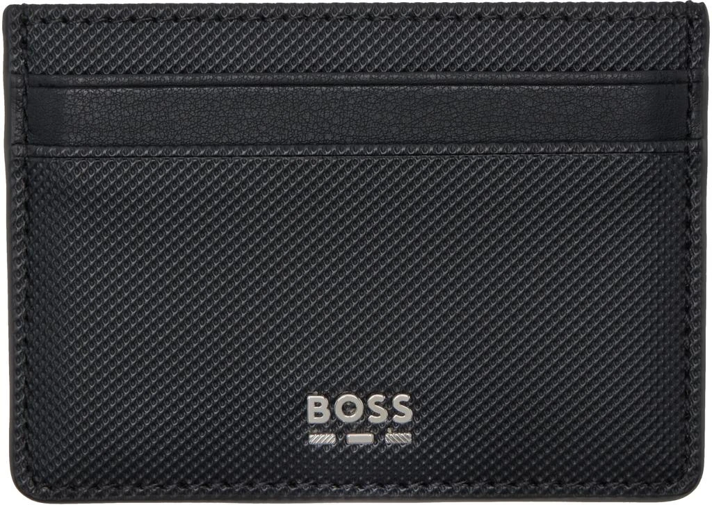 商品Hugo Boss|Black Embossed Faux-Leather Card Holder,价格¥631,第1张图片