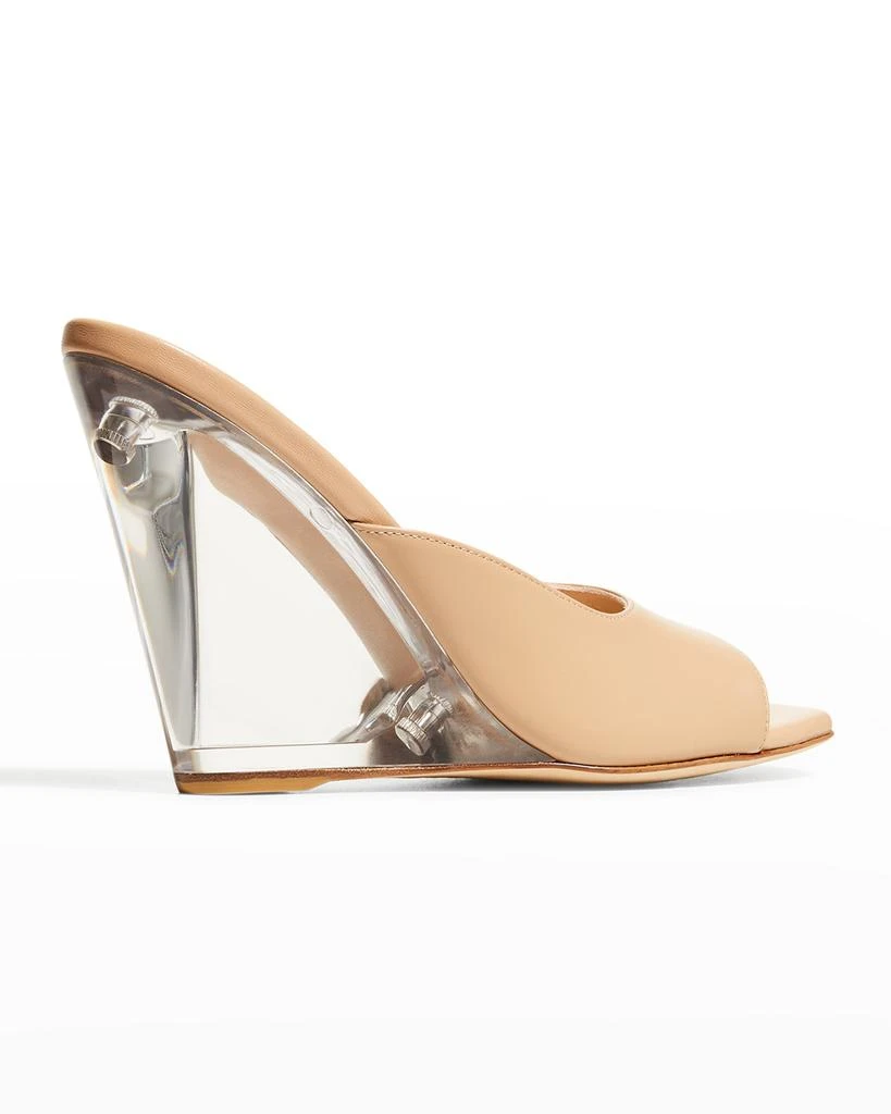 商品Stuart Weitzman|Tia Transparent Wedge Slide Sandals,价格¥3641,第3张图片详细描述