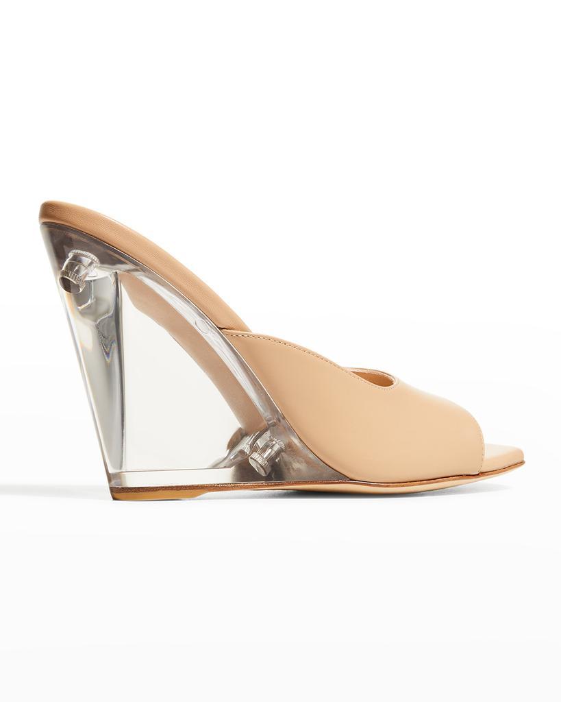 商品Stuart Weitzman|Tia Transparent Wedge Slide Sandals,价格¥2678,第5张图片详细描述