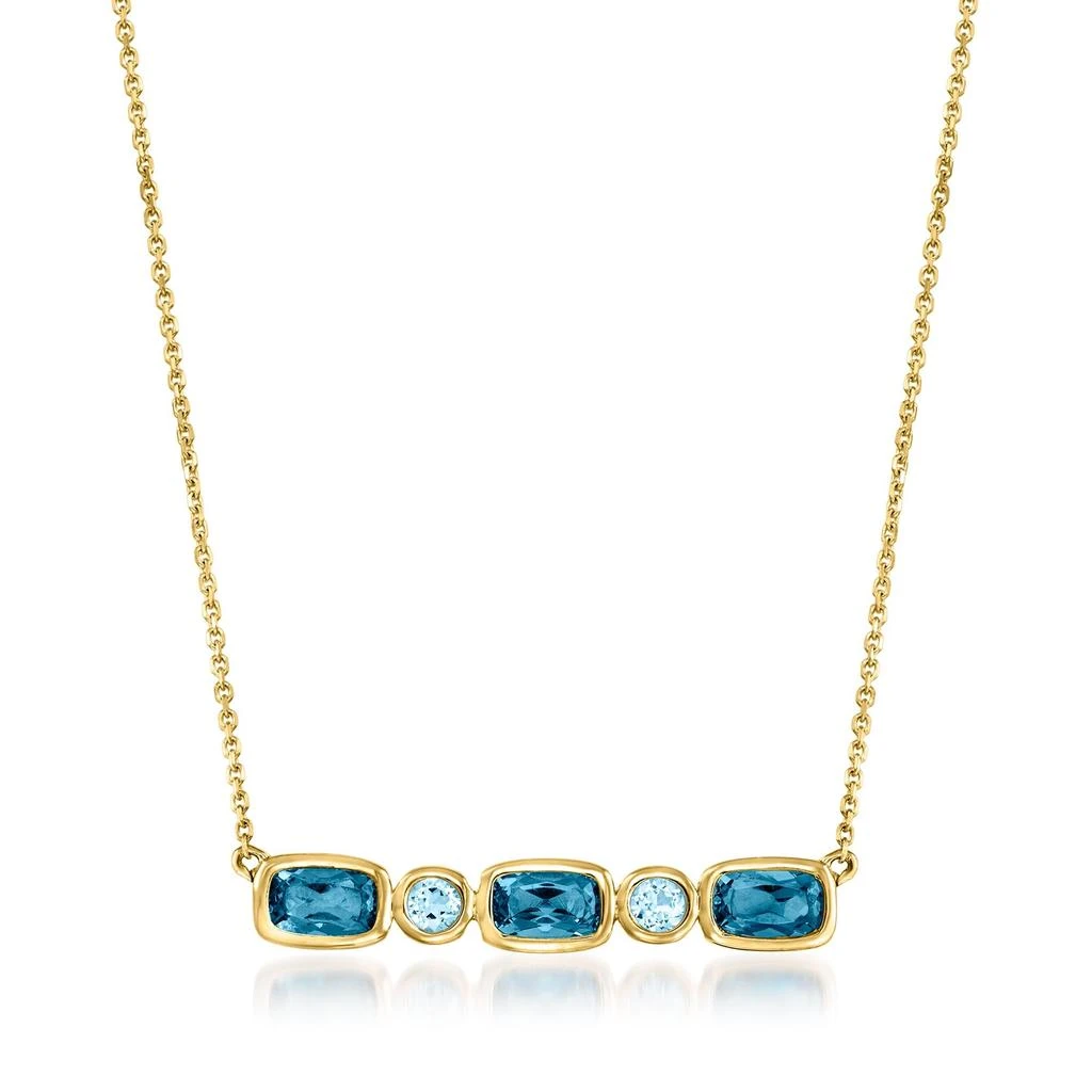 商品Ross-Simons|London and Sky Blue Topaz Necklace in 14kt Yellow Gold,价格¥3631,第1张图片