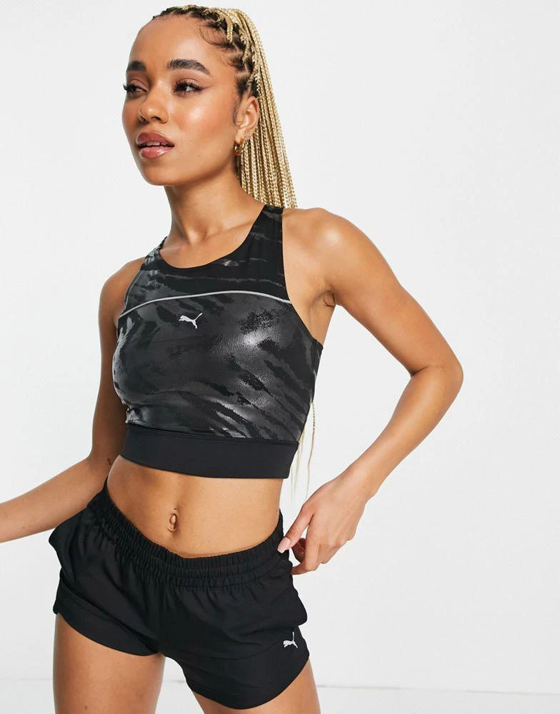 商品Puma|Puma Running high shine crop top in washed black,价格¥138,第1张图片
