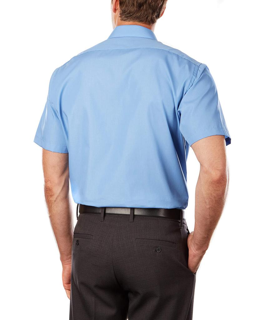 Men's Short Sleeve Dress Shirt Regular Fit Poplin Solid商品第3张图片规格展示