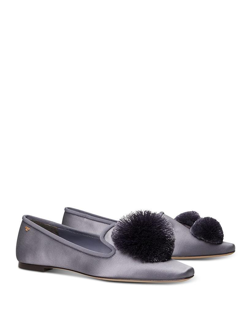 商品Tory Burch|Women's Pom Pom Smoking Slipper Flats,价格¥1468,第1张图片