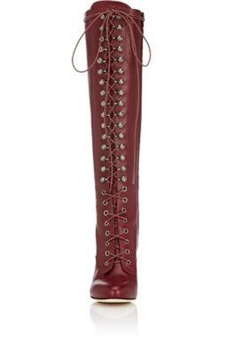 商品PHILOSOPHY di LORENZO SERAFINI|Lace-Up Knee Boots,价格¥2968,第4张图片详细描述