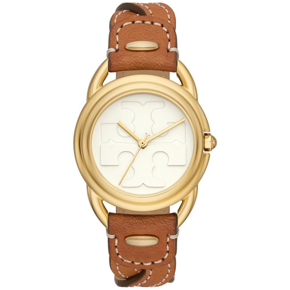 商品Tory Burch|Women's The Miller Brown Braided Leather Strap Watch 32mm,价格¥1838,第1张图片