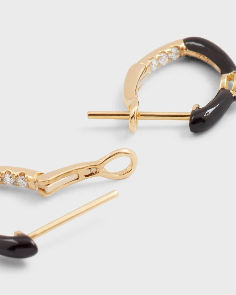 商品Frederic Sage|Yellow Gold Small Straight Marquise Center Black Enamel Hoop Earrings,价格¥14638,第4张图片详细描述