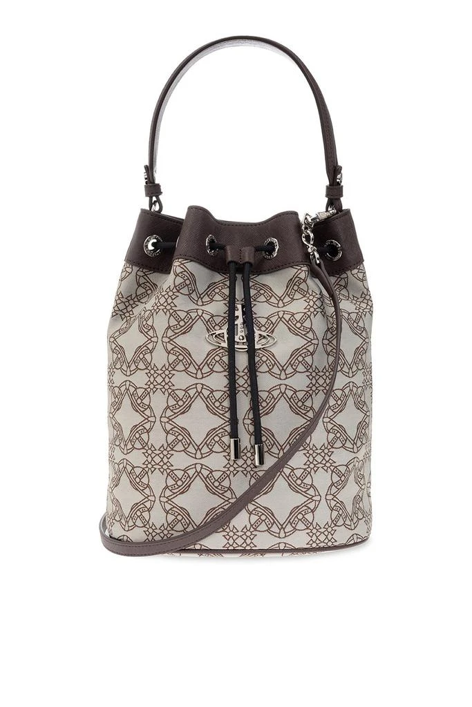 商品Vivienne Westwood|Vivienne Westwood Carrie Monogram Pattern Bucket Bag,价格¥2192,第1张图片