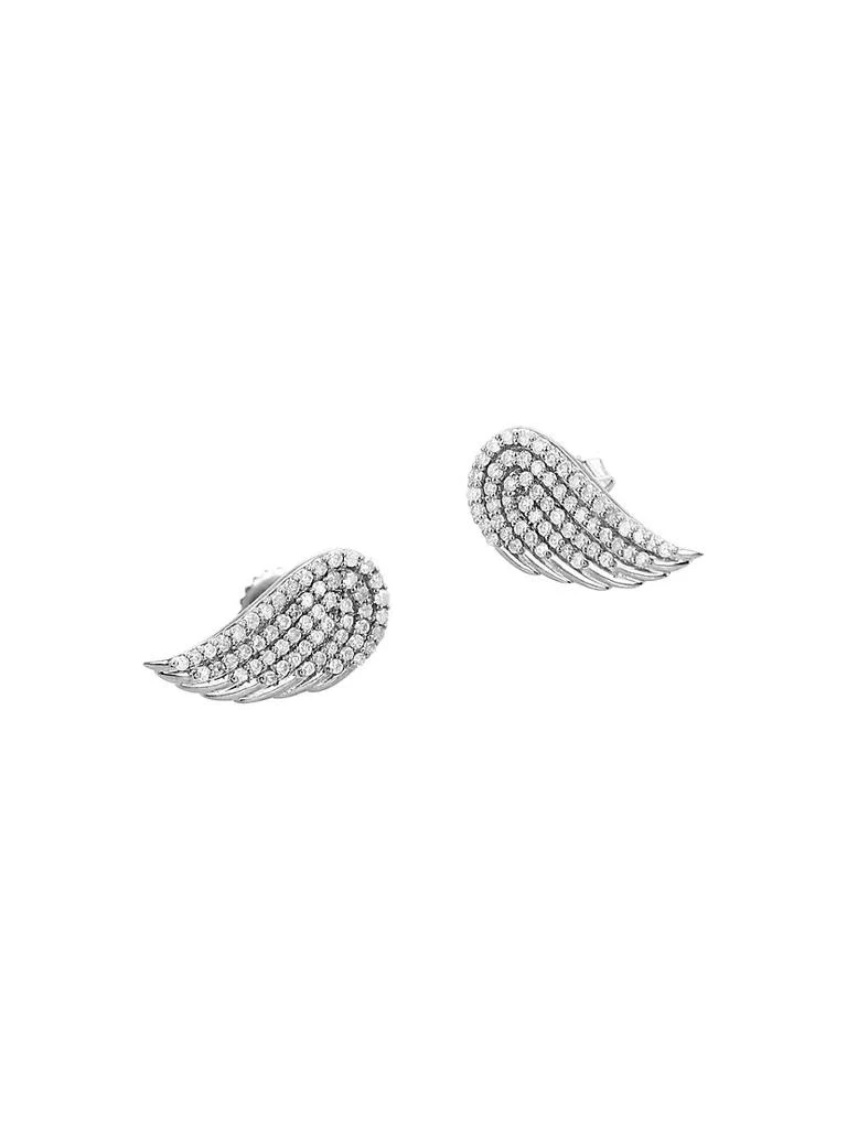 商品Sheryl Lowe|Sterling Silver &amp; 0.75 TCW Diamond Angel Wing Stud Earrings,价格¥10100,第3张图片详细描述