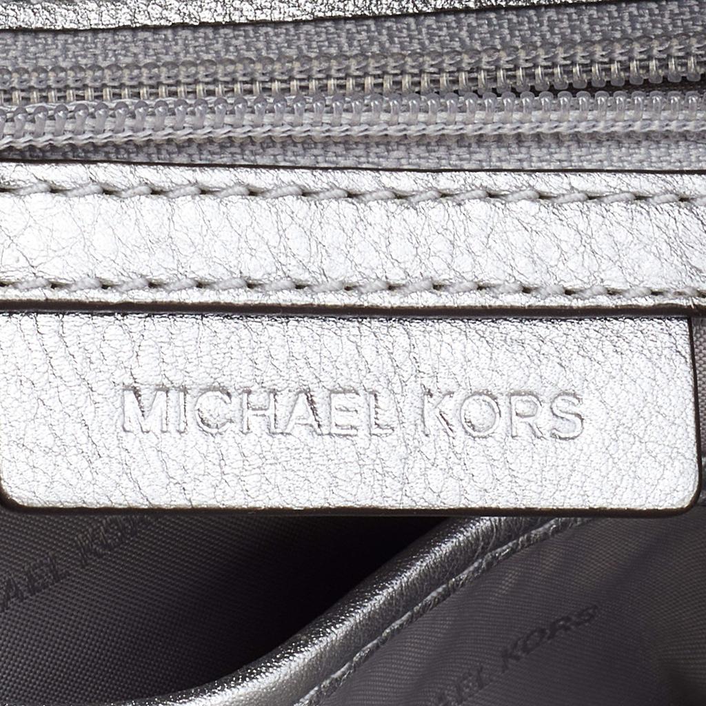 Michael Kors Silver Leather Jessa Convertible Backpack商品第8张图片规格展示