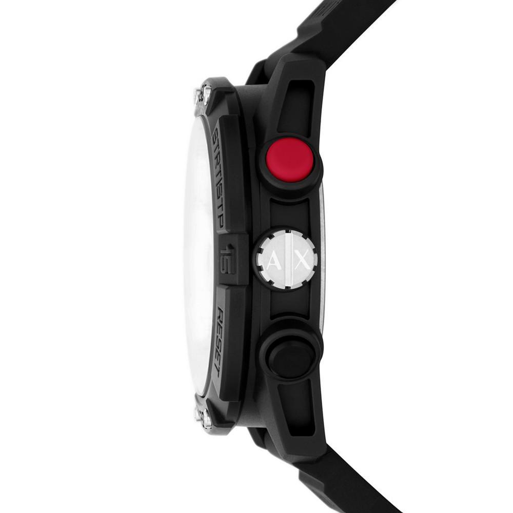 Men's Analog-Digital Black Silicone Strap Watch商品第2张图片规格展示