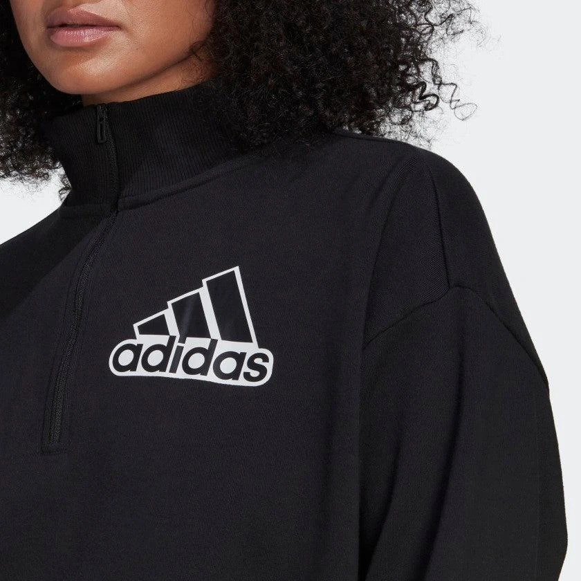 商品Adidas|Women's adidas Essentials Outlined Logo 1/2-Zip Sweatshirt (Plus Size),价格¥252,第5张图片详细描述
