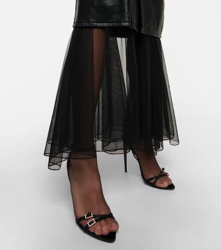 商品Yves Saint Laurent|Cassie 110绉纱缎布高跟凉鞋,价格¥9553,第4张图片详细描述