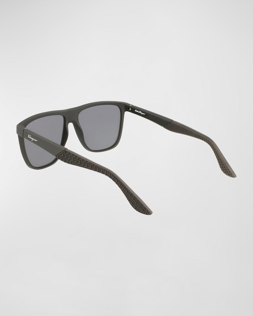 Men's Gancini Flat-Top Navigator Sunglasses商品第2张图片规格展示