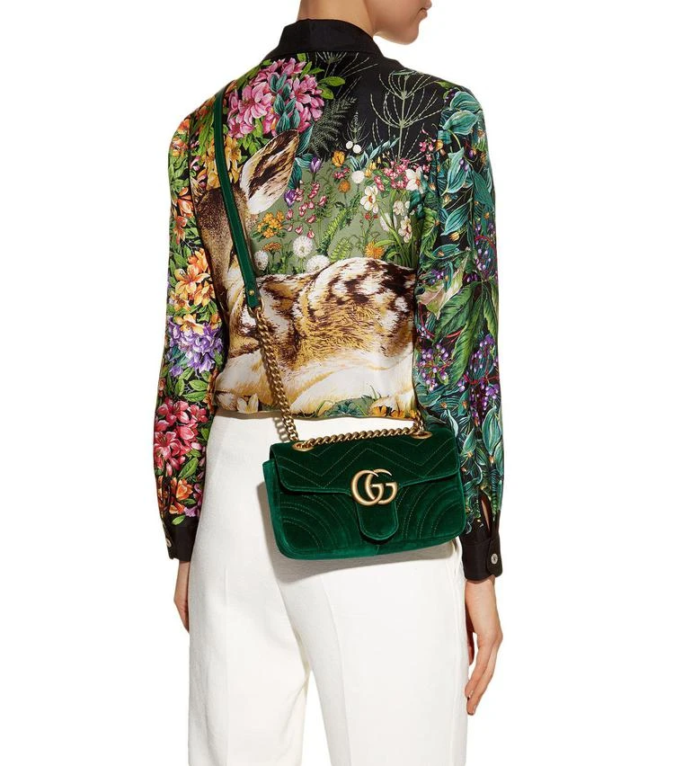商品Gucci|Mini Velvet Marmont Shoulder Bag,价格¥12223,第1张图片