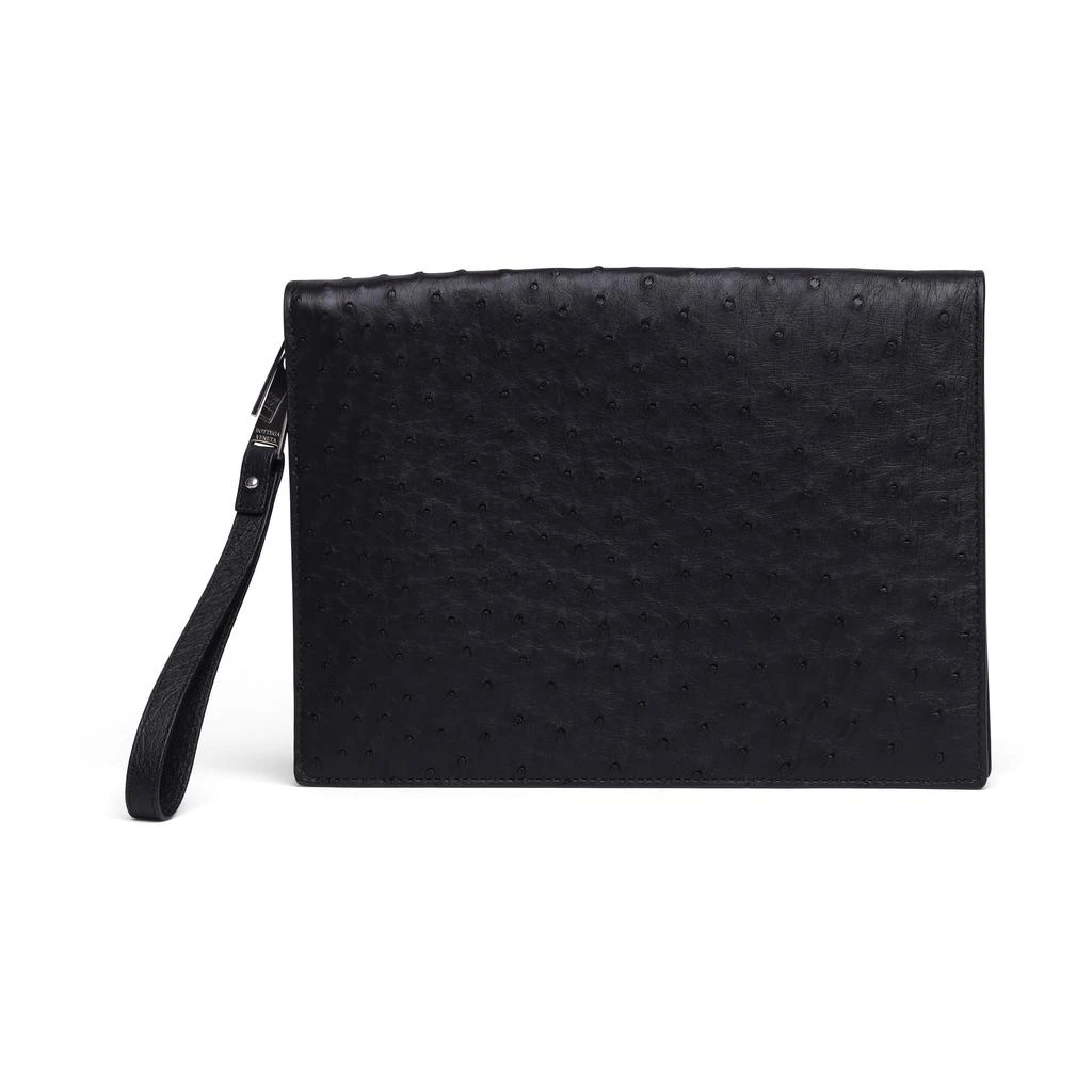 商品Bottega Veneta|Bottega Veneta Ostrich Leather Document Case Wristlet,价格¥12300,第2张图片详细描述