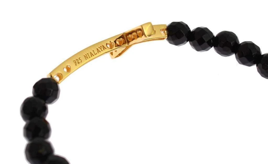 商品Nialaya|Nialaya Agate Stone Gold CZ Cross 925 Silver Bracelet,价格¥1116,第4张图片详细描述