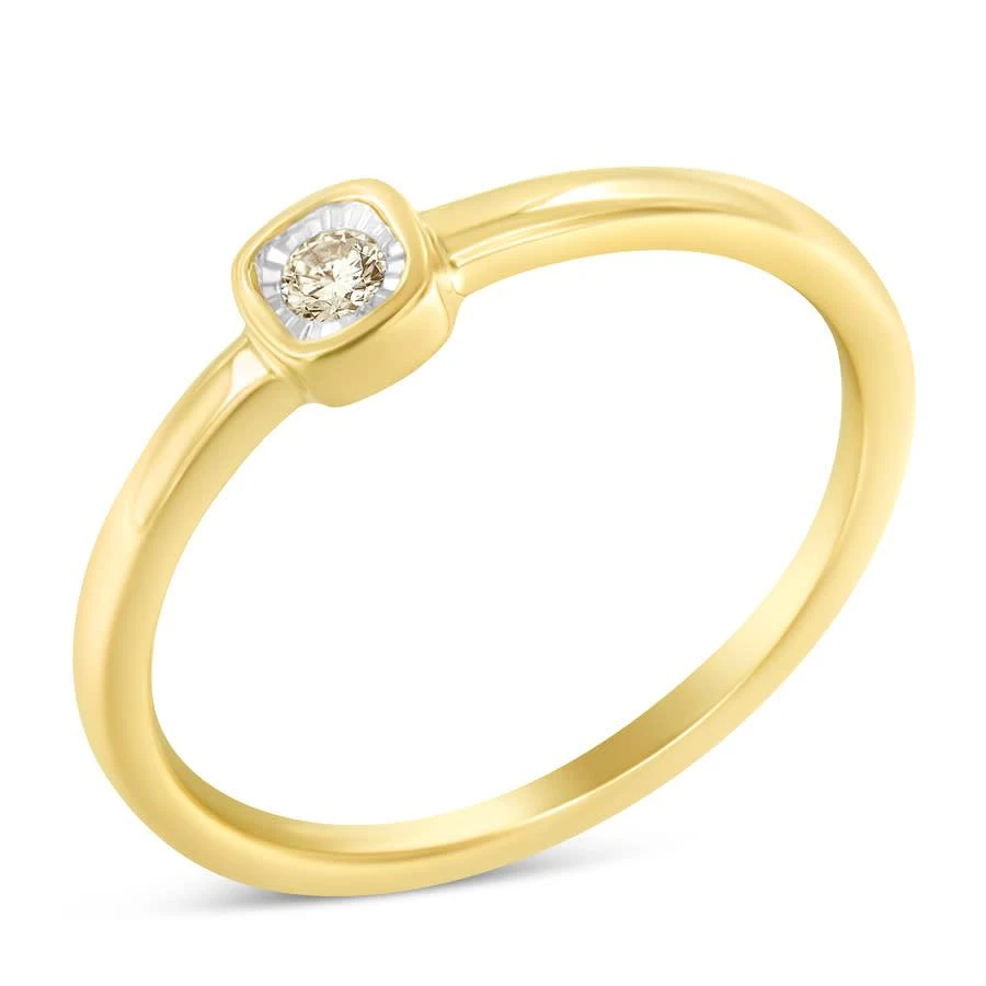商品Haus of Brilliance|2 Micron 14K Yellow Gold Plated Sterling Silver 1/20ct TDW Miracle set Diamond Ring.(J-K,价格¥967,第1张图片