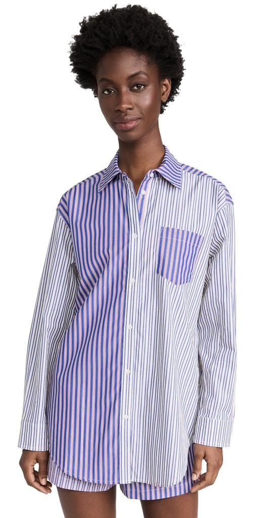 商品Solid & Striped|Solid & Striped The Cherry X 学院风条纹牛津布长款衬衣,价格¥1457,第1张图片