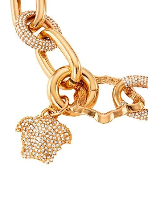 商品Versace|Medusa Curve Goldtone & Crystal Chain Necklace,价格¥10144,第4张图片详细描述