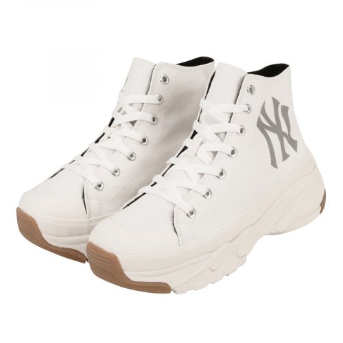商品 【享贝家】ZY- MLB 新款Chunky High NY舒适厚高休闲帮帆布鞋 男女同款 白色（预售款，10天发货）32SHU111150I 图
