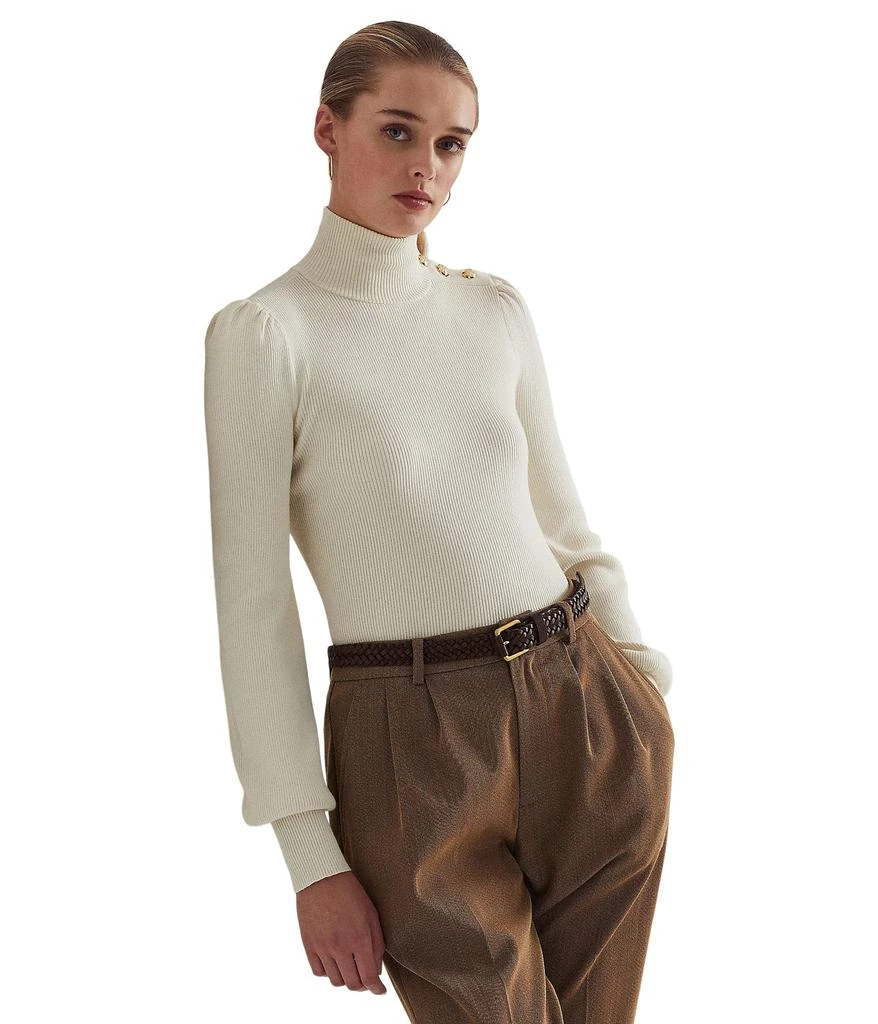 商品Ralph Lauren|Button-Trim Mock Neck Sweater,价格¥887,第1张图片