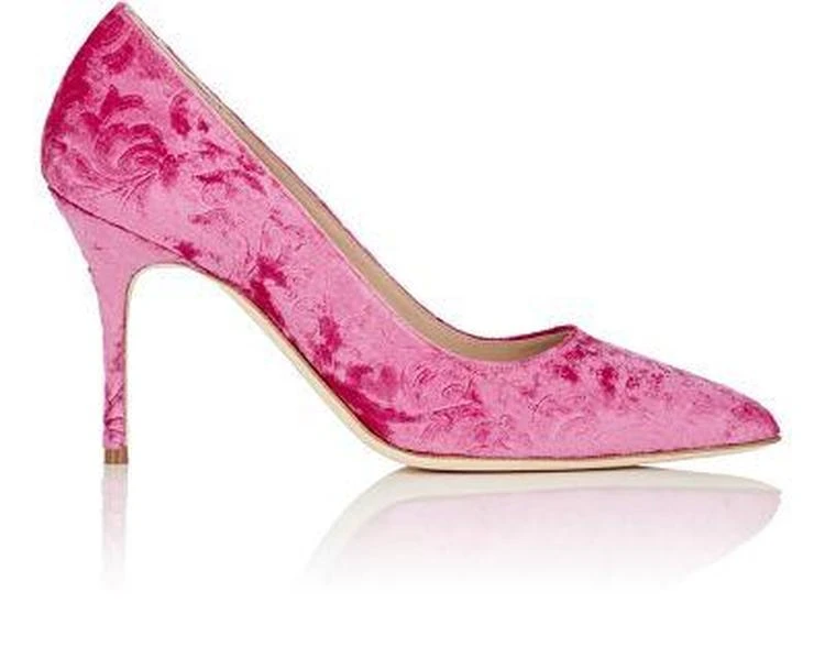 商品Manolo Blahnik|BB Velvet Jacquard Pumps,价格¥2075,第1张图片