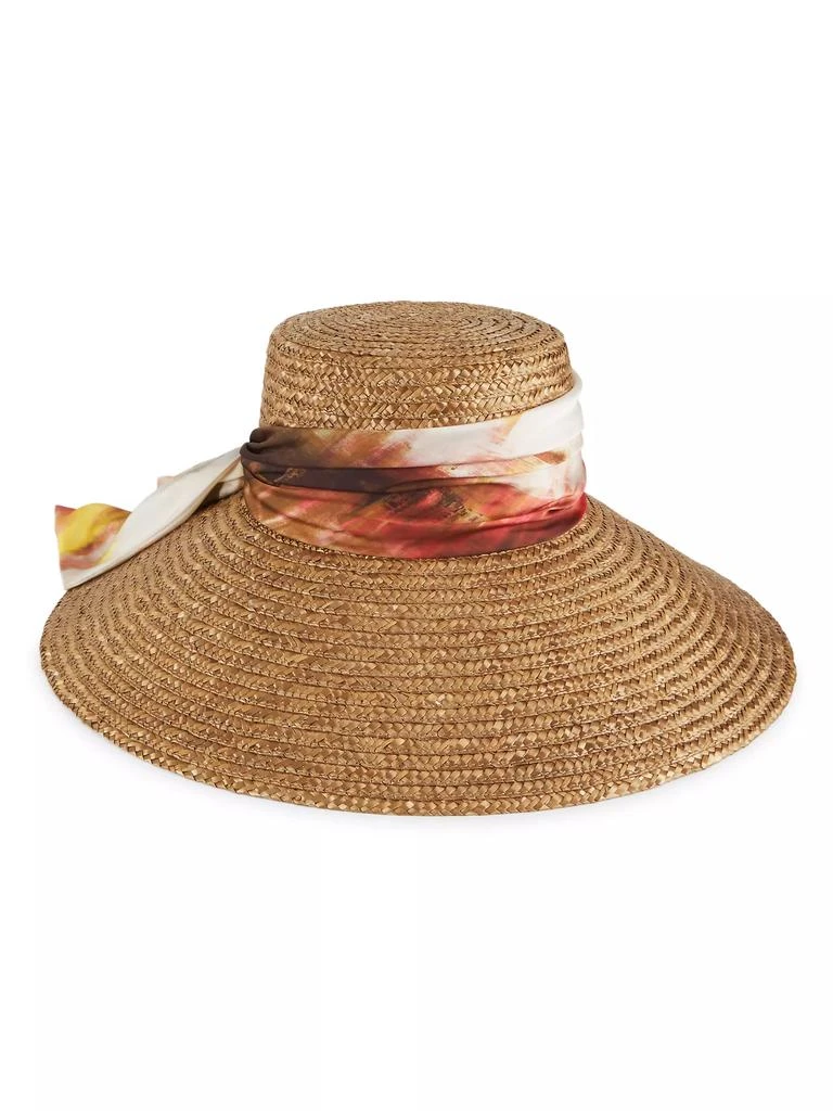 商品Eugenia Kim|Mirabel Watercolor Print-Trimmed Straw Fedora,价格¥2229,第1张图片