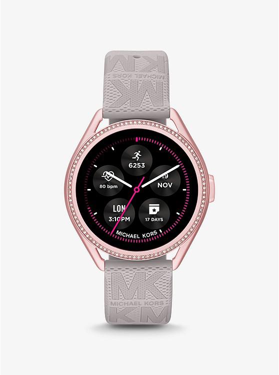Michael Kors Access Gen 5E MKGO Pink-Tone and Logo Rubber Smartwatch商品第1张图片规格展示