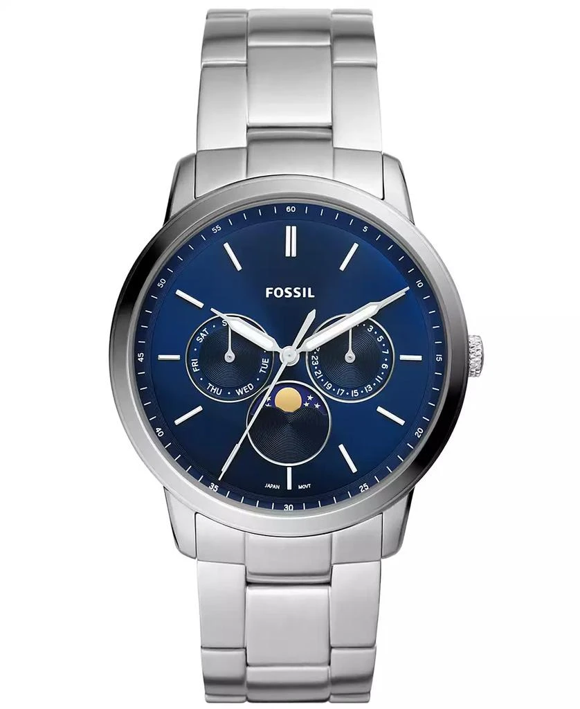 商品Fossil|Men's Neutra Silver Tone Stainless Steel Bracelet Watch 42mm,价格¥1423,第1张图片