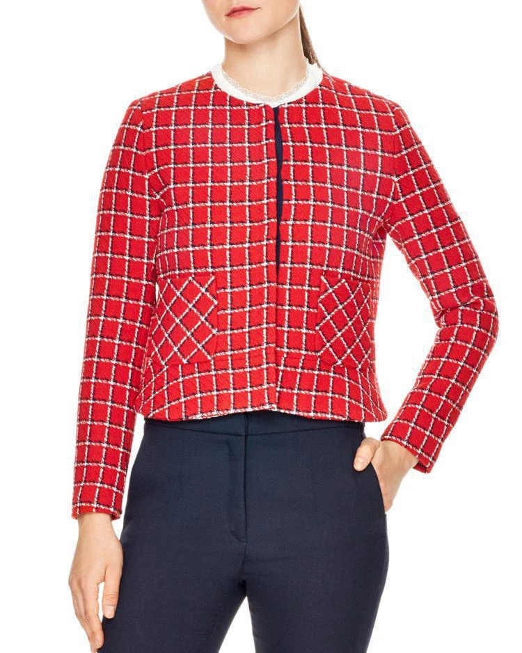 商品Sandro|Stessy Printed Crop Jacket,价格¥1925,第1张图片