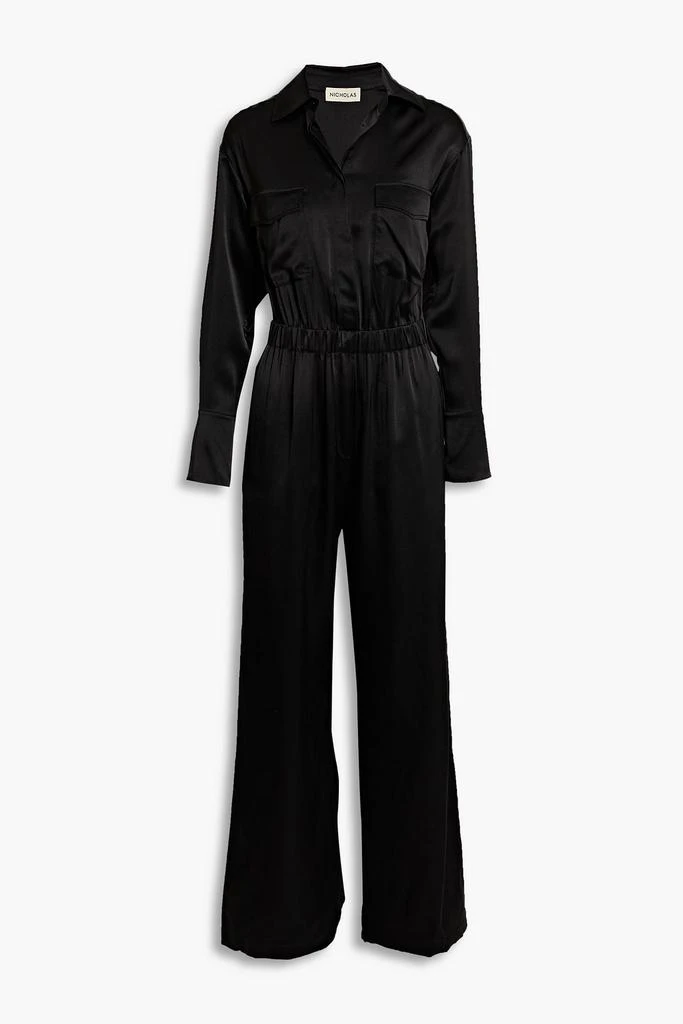 商品NICHOLAS|Emma silk-satin wide-leg jumpsuit,价格¥1117,第1张图片