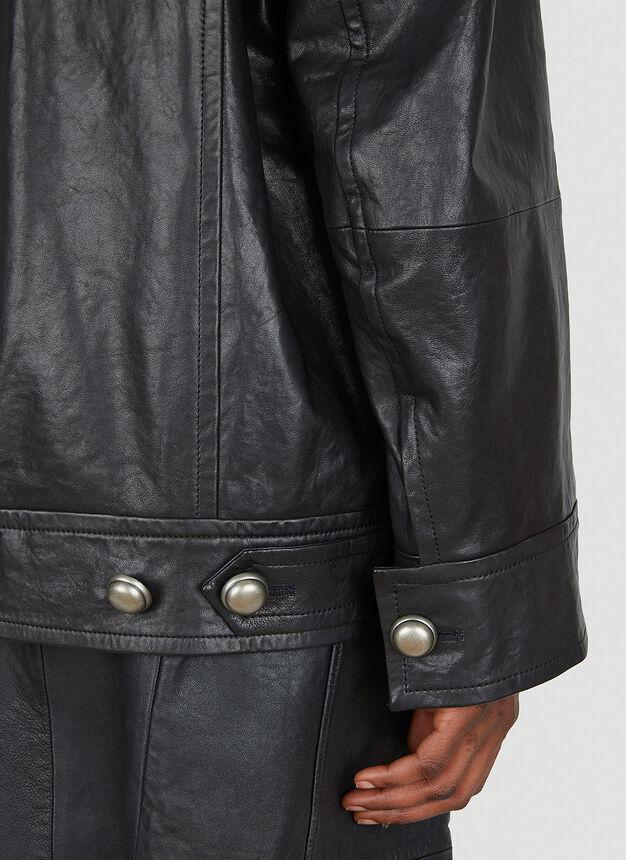 Beta Leather Jacket in Black商品第6张图片规格展示