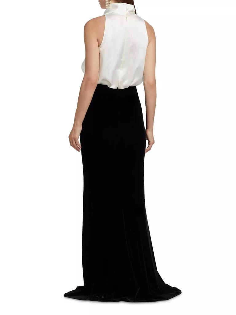 商品Badgley Mischka|Satin & Velvet Gown,价格¥6598,第5张图片详细描述