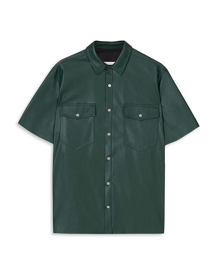 商品Nanushka|Adam Faux Leather Regular Fit Button Down Shirt ,价格¥3930,第1张图片